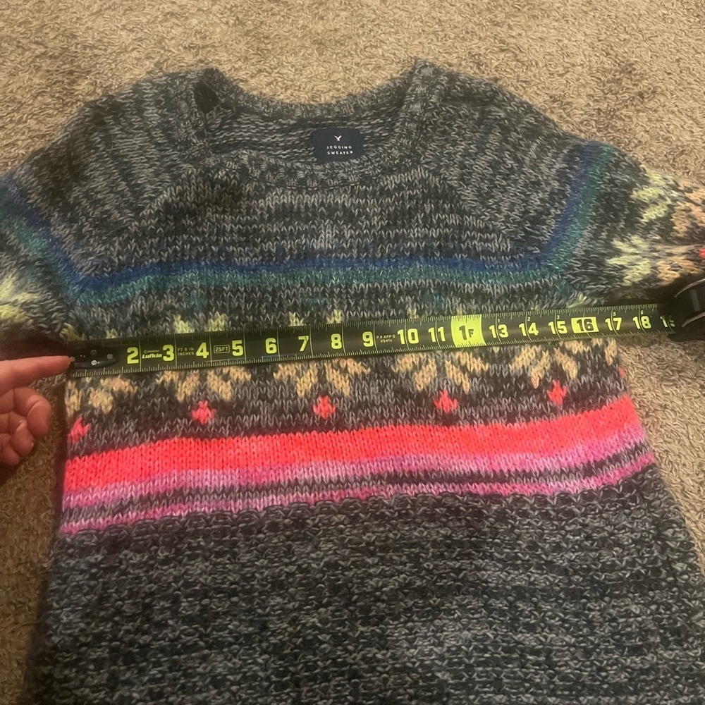AMERICAN EAGLE OUTFITTERS Jegging Sweater Wool Mohair Blend S Gray Snowflake - Picture 6 of 7